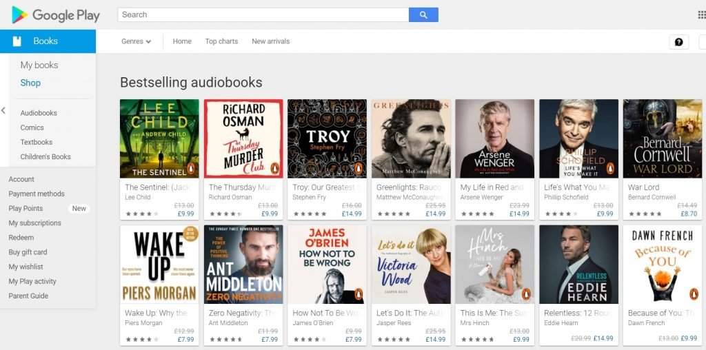Google Play Audiobooks
